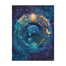 Diseño de Acuario Signo del Zodiaco en Acuarela