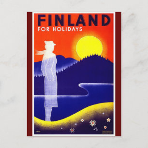 Postal Diseño de afiches de viajes en Finlandia