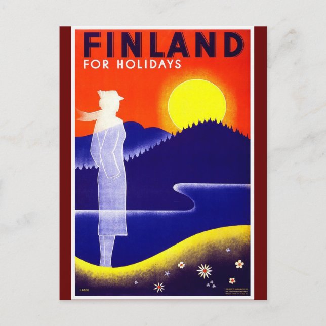 Postal Diseño de afiches de viajes en Finlandia (Anverso)