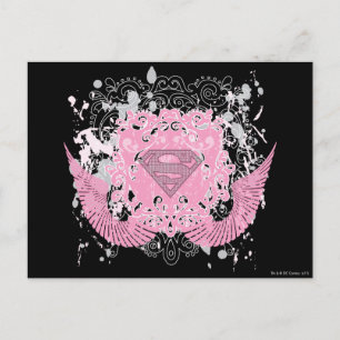 Postal Diseño de algas rosadas de superchica