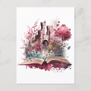 Postal Diseño de Amante de Libros de Fantasía