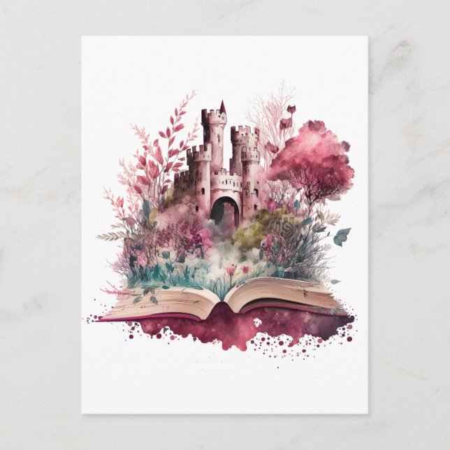 Postal Diseño de Amante de Libros de Fantasía (Anverso)