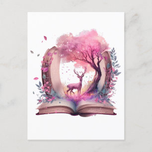 Postal Diseño de Amante de Libros de Fantasía