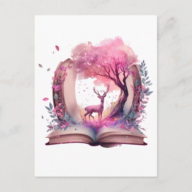Postal Diseño de Amante de Libros de Fantasía (Anverso)
