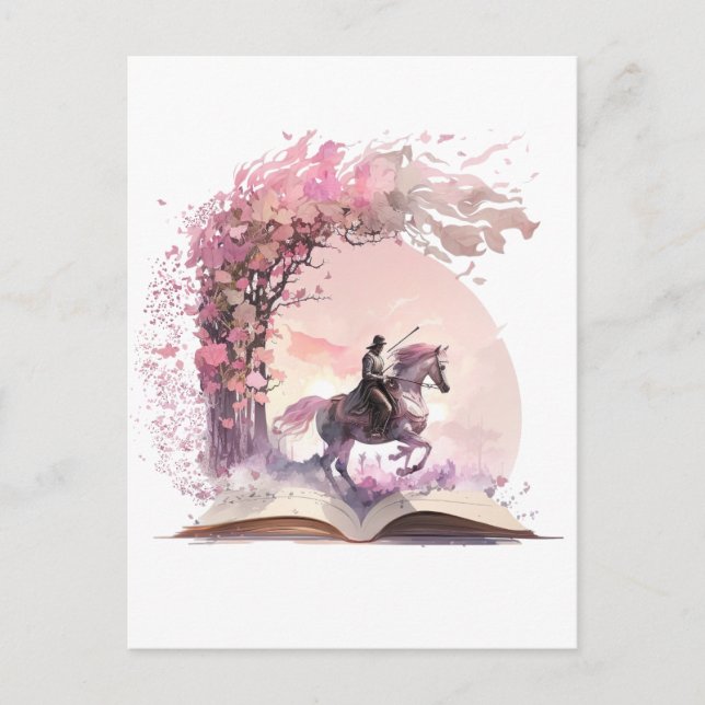 Postal Diseño de Amante de Libros de Fantasía (Anverso)