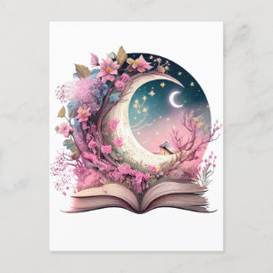 Postal Diseño de amante de libros de fantasía