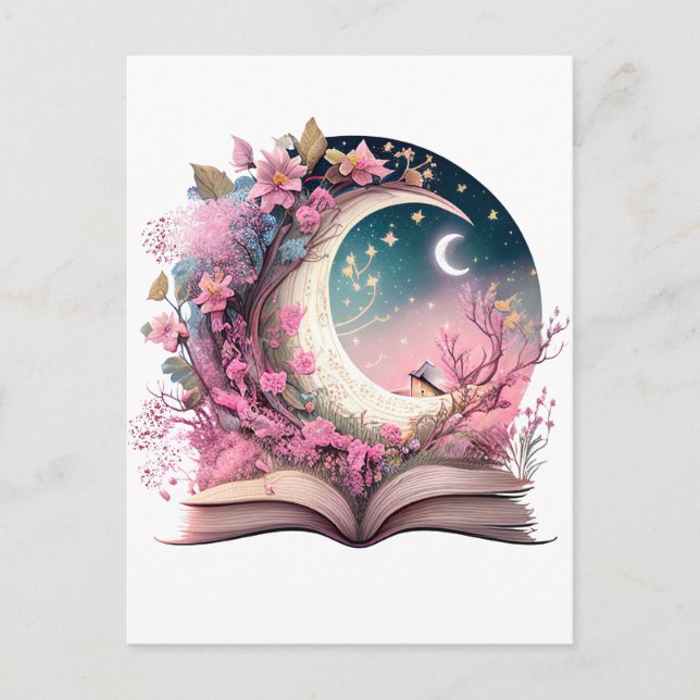 Postal Diseño de amante de libros de fantasía (Anverso)