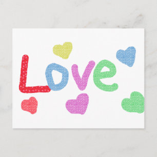 Postal Diseño de amor lindo con corazones