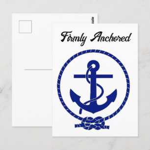 Postal Diseño de ancla náutica costera firmemente anclado