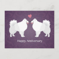 Diseño de aniversario feliz para perro esquimal es