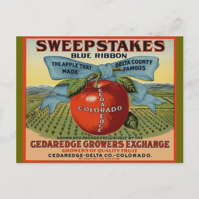 Postal Diseño de Apple Colorado (Anverso)