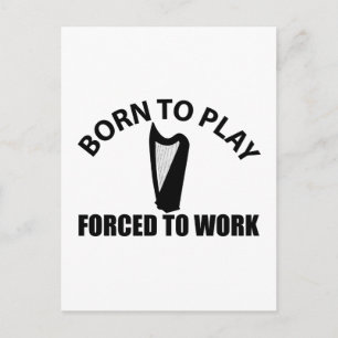 Postal diseño de arpa celta