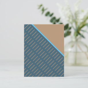 Postal Diseño de arte abstracto de corte marrón