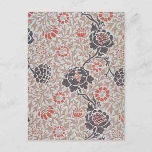 Postal Diseño de arte botánico de William Morris Grafton