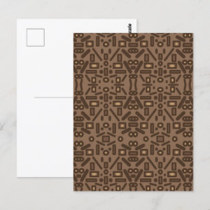 Postal Diseño de Arte con Patrón Abstracto Tribal del Sud
