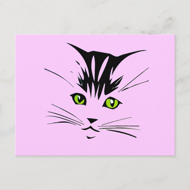 Postal Diseño de arte de gato (Anverso)