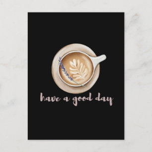 Postal Diseño de Arte de Latte Lavanda Acogedor