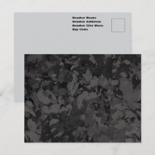 Postal Diseño de Arte Gráfico Abstracto Negro y Gris
