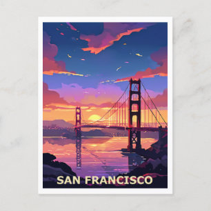 Postal Diseño de arte gráfico de San Francisco
