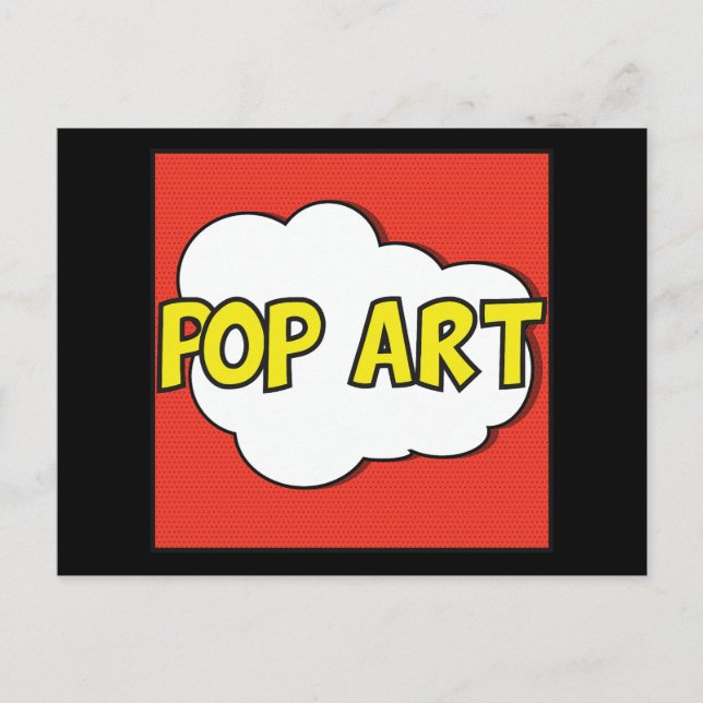 Postal Diseño de arte pop color moderno contemporáneo (Anverso)