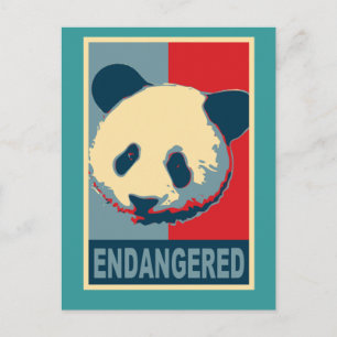 Postal Diseño de arte pop panda en peligro