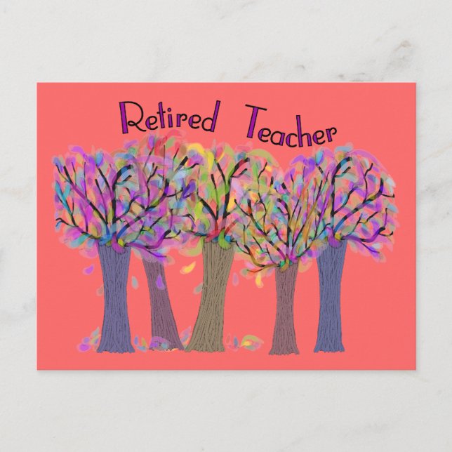 Postal Diseño de Artsy Trees, profesor retirado (Anverso)