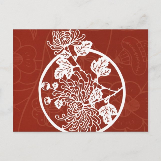 Postal diseño de asia roja (Anverso)