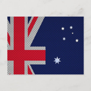 Postal Diseño de Australia al estilo cromado de fibra de