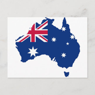 Postal Diseño de Australia con bandera australiana