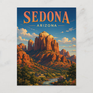 Postal Diseño de aventura de rocas rojas de Sedona Arizon