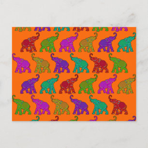 Postal Diseño de baldosas para el patrón Elephant Walk