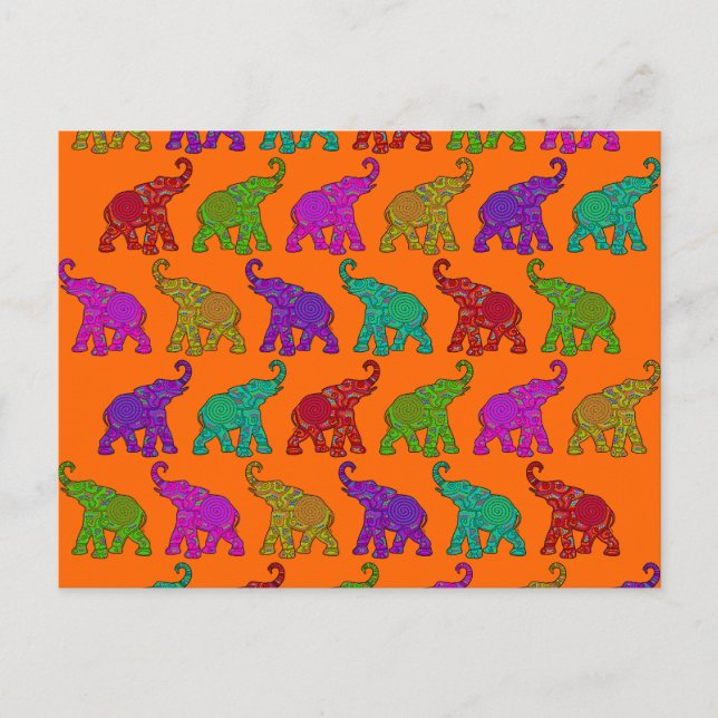 Postal Diseño de baldosas para el patrón Elephant Walk (Anverso)