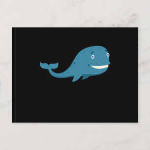 Postal Diseño de ballena divertida ballena pez mar regalo
