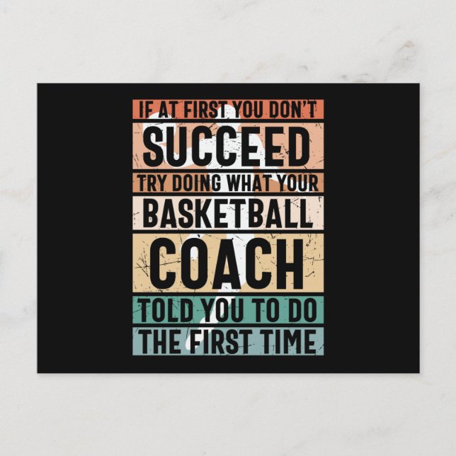 Postal Diseño de Baloncesto Hermoso (Anverso)