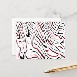 Postal Diseño de banda de rayas blancas rojas