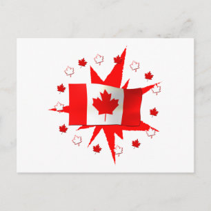Postal Diseño de bandera canadiense