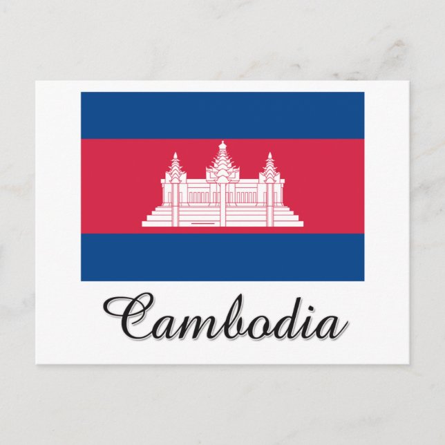 Postal Diseño de bandera de Camboya (Anverso)