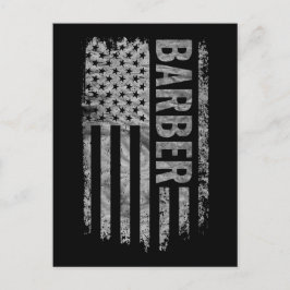 Postal diseño de bandera de EE. UU. desgastada para barbe