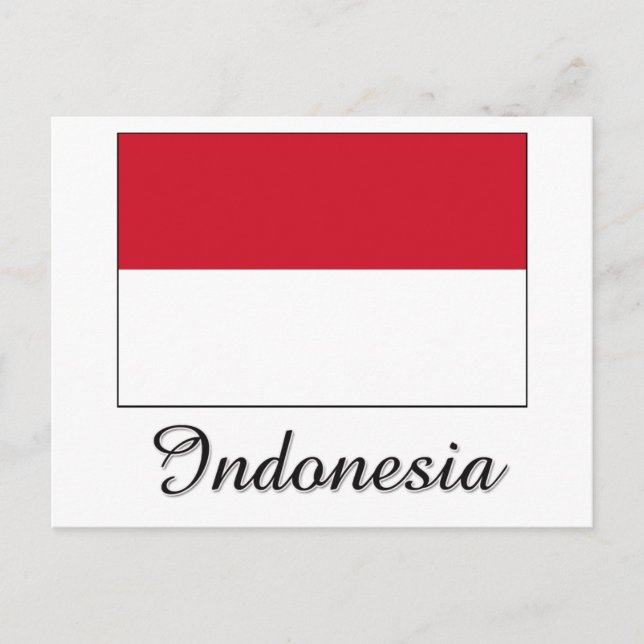 Postal Diseño de bandera de Indonesia (Anverso)