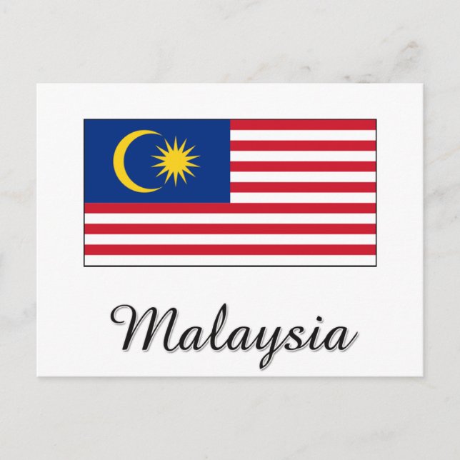 Postal Diseño de bandera de Malasia (Anverso)