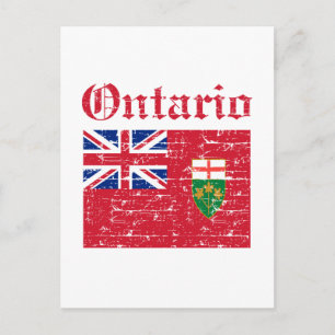 Postal Diseño de bandera de Ontario Canadá