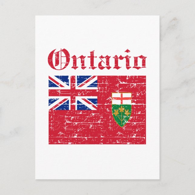 Postal Diseño de bandera de Ontario Canadá (Anverso)