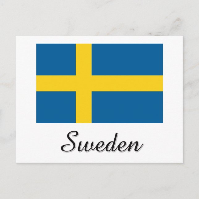 Postal Diseño de bandera de Suecia (Anverso)