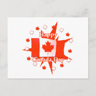 Postal Diseño de bandera del Día de Canadá Feliz
