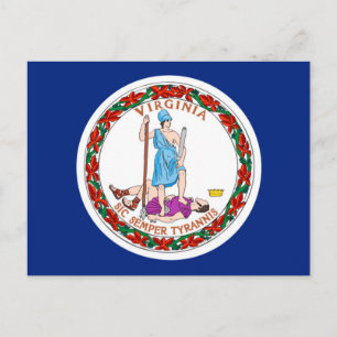 Postal Diseño de bandera del estado de Virginia
