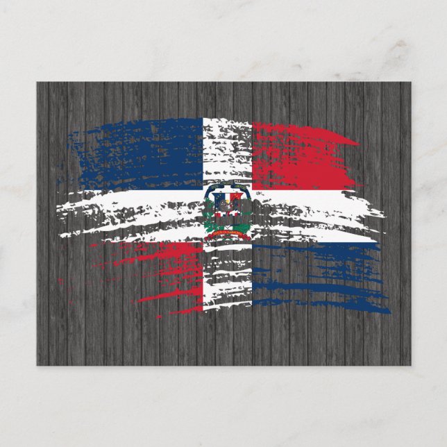 Postal Diseño de bandera dominicana de Guay (Anverso)