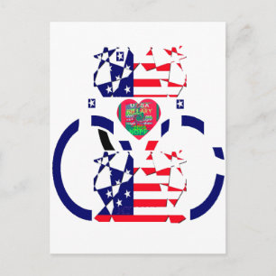 Postal Diseño de bandera nacional estadounidense impresio