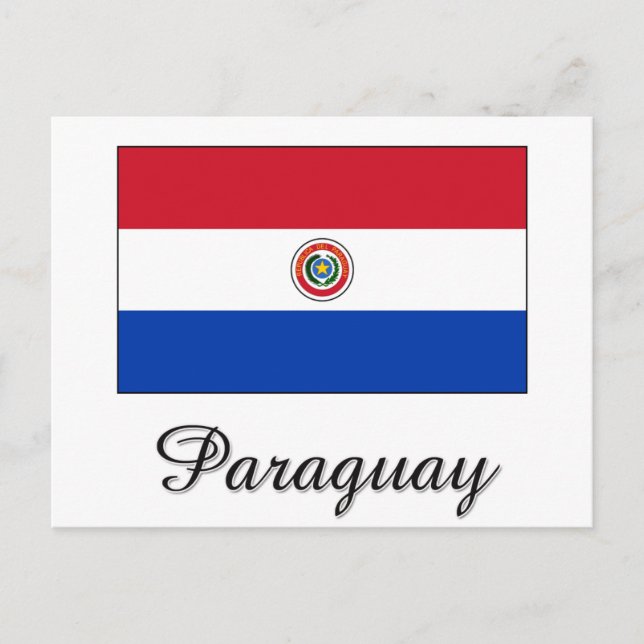 Postal Diseño de bandera paraguaya (Anverso)