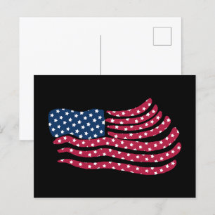 Postal Diseño de bandera roja blanca y azul