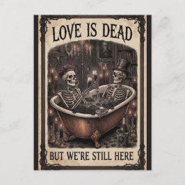 Postal Diseño de Baño de Esqueleto Divertido Amor Gótico